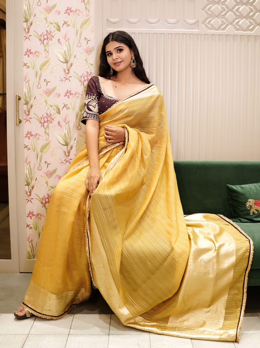 Golden Glow: Saree Set