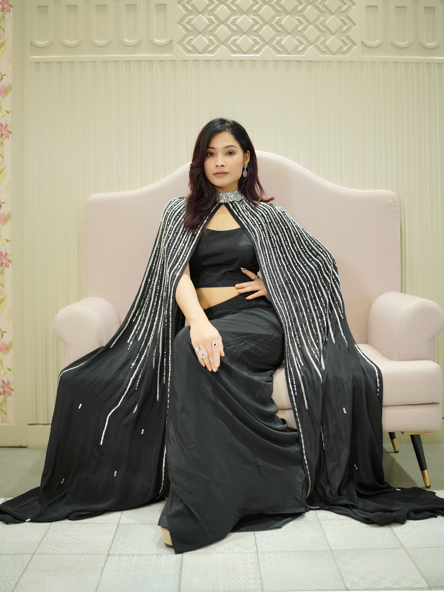 Black Luxe Cape Drape Set