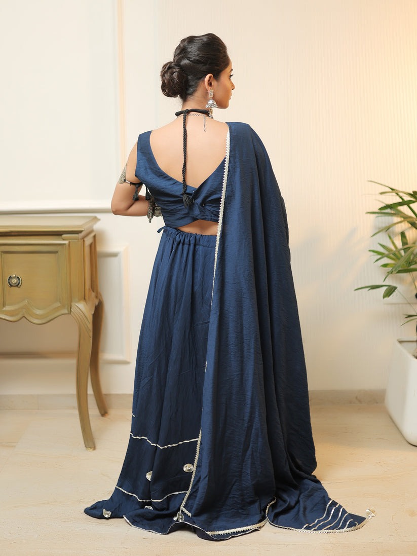 Noor-e-Neel – Beige & Blue Ajrakh Set
