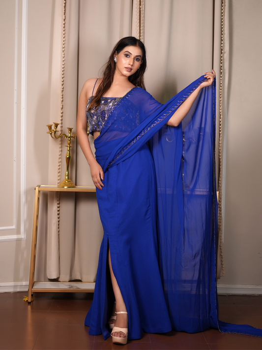 Midnight Allure Saree Set