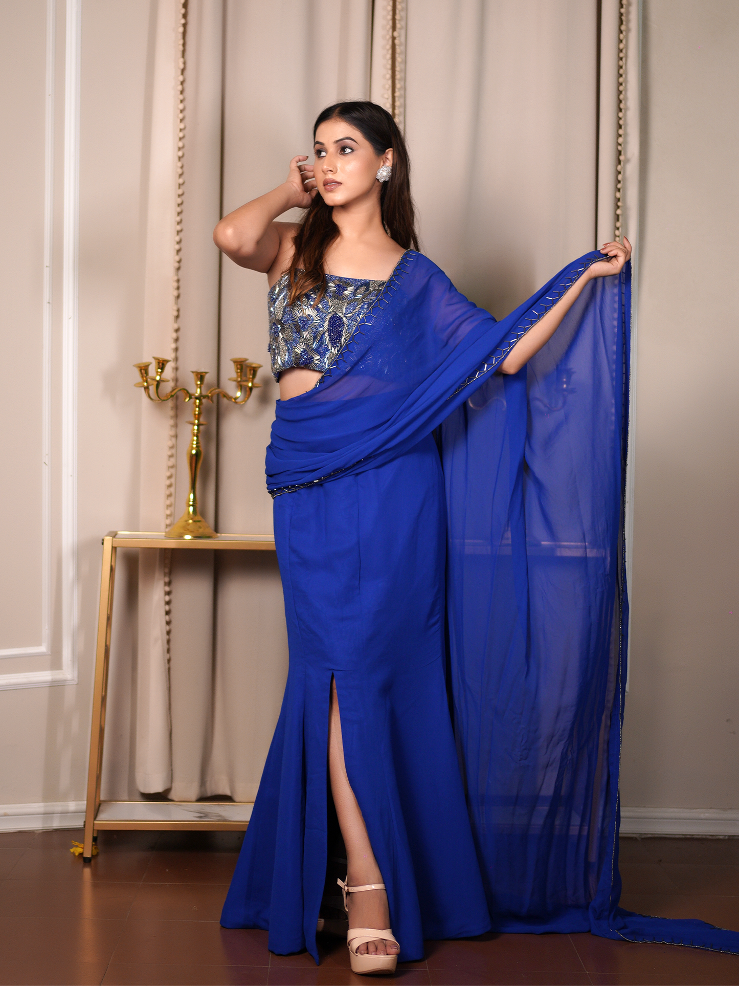Midnight Allure Saree Set