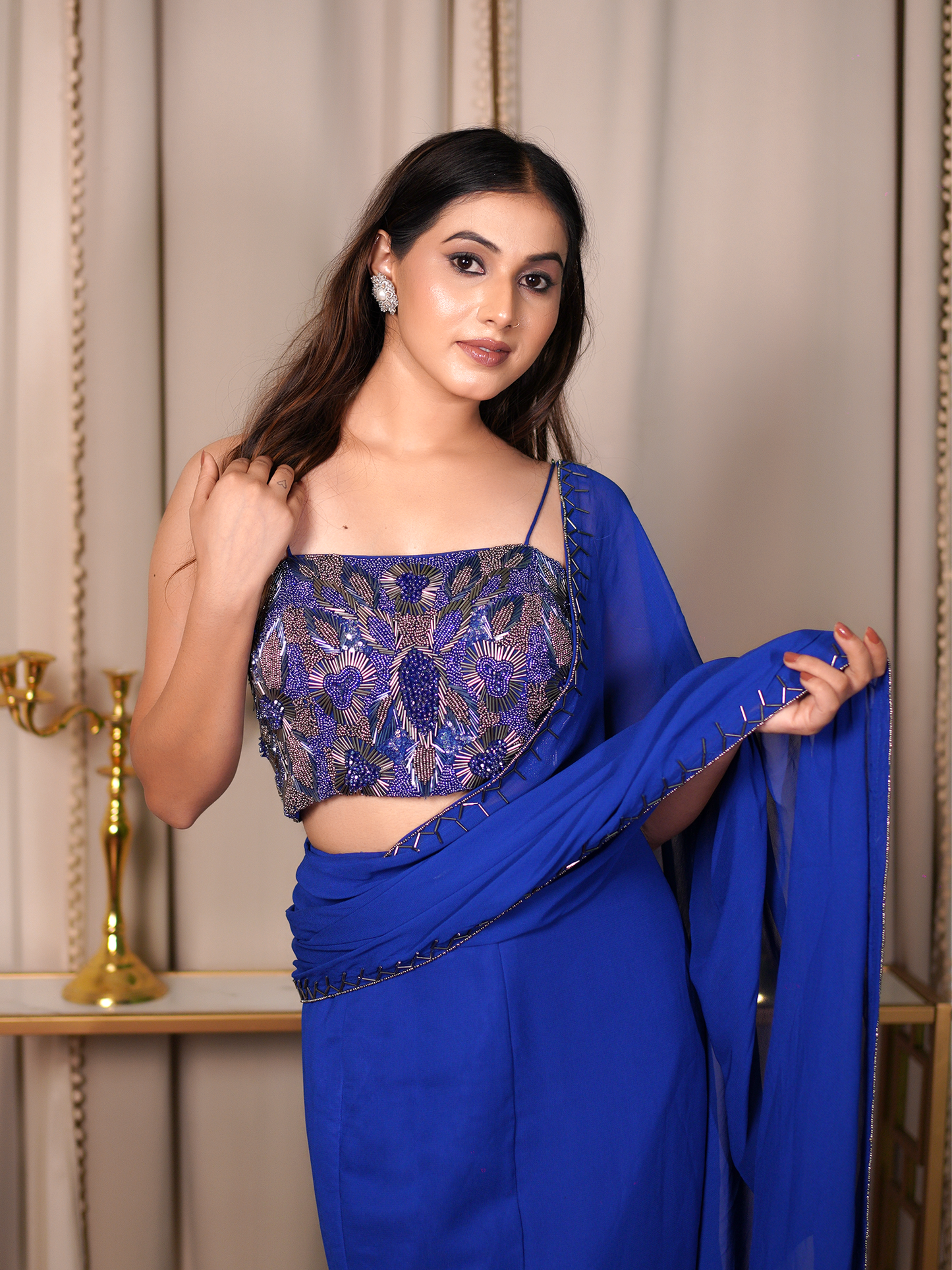 Midnight Allure Saree Set