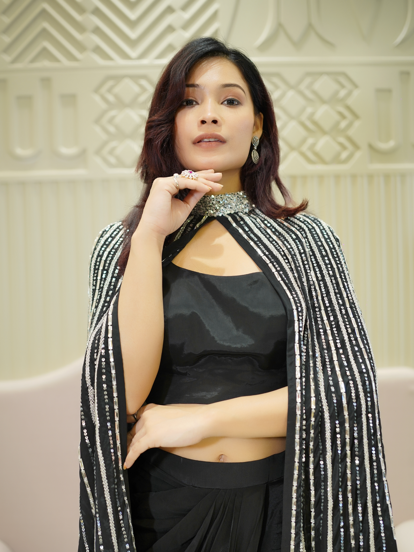 Black Luxe Cape Drape Set