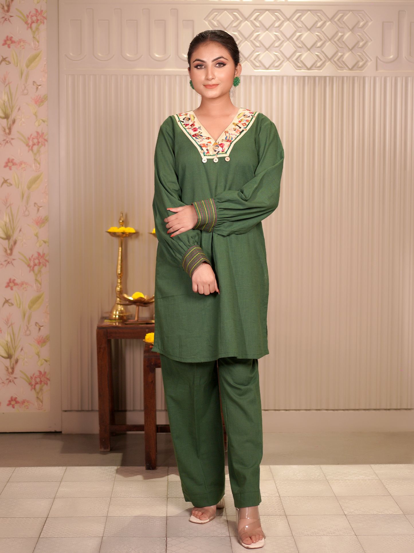Mehfil – Olive Green Kurta Set