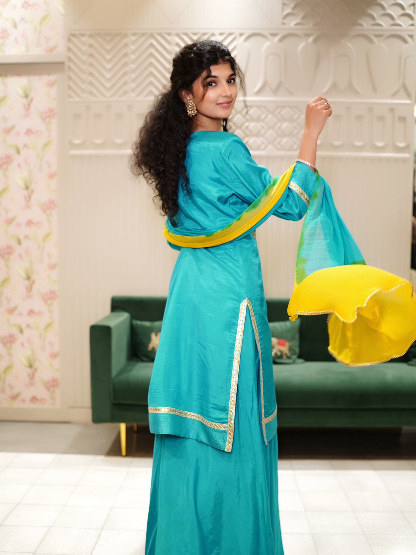 Emerald Majesty sharara Kurta Set