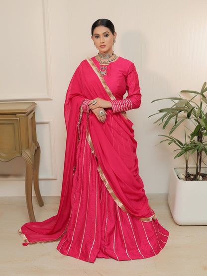 Rani Radiance – Magenta Chanderi Set
