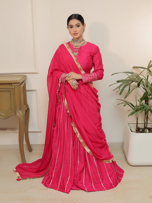 Rani Radiance – Magenta Chanderi Set