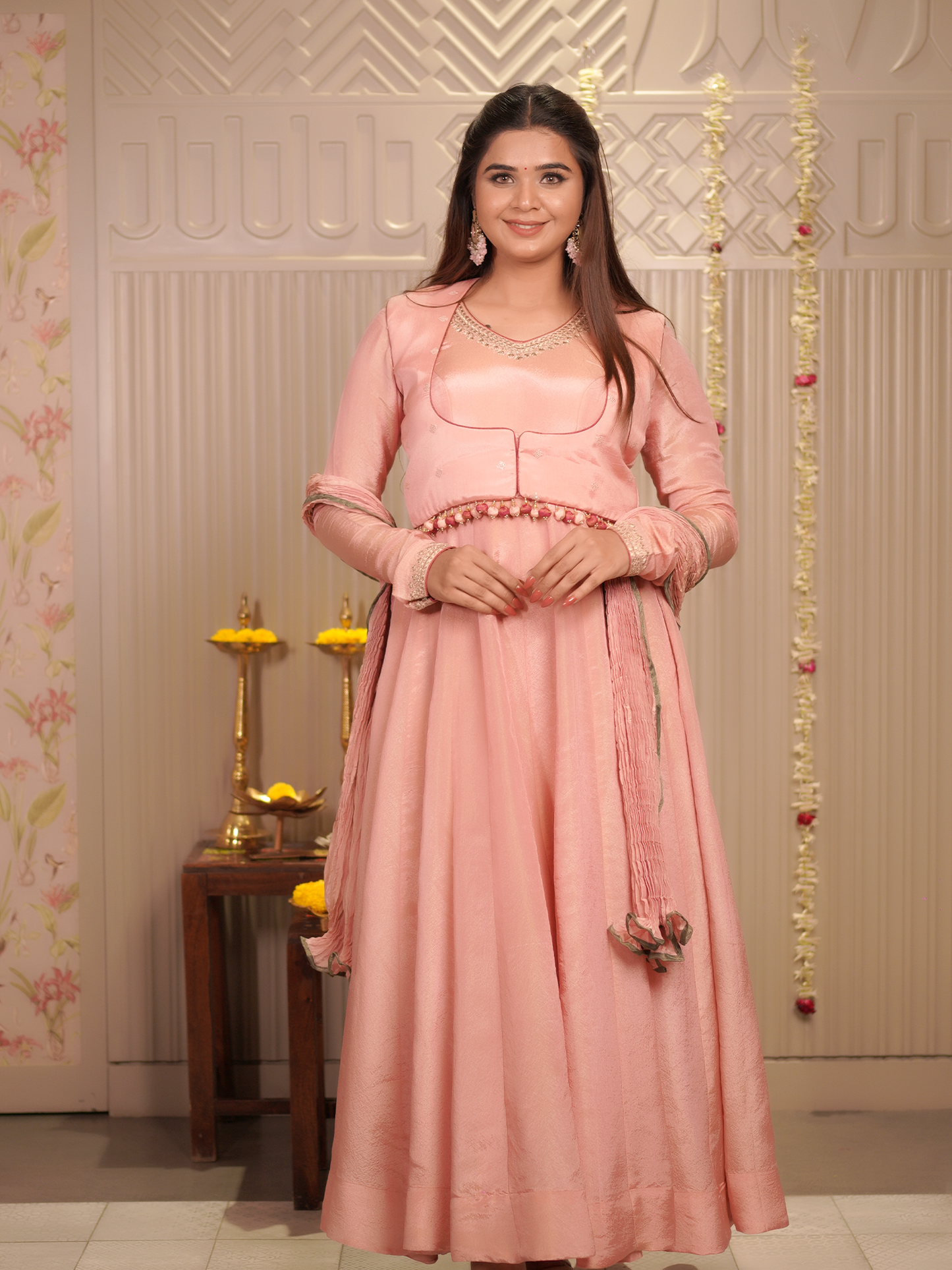 Blush Rose Handcrafted Anarkali Set