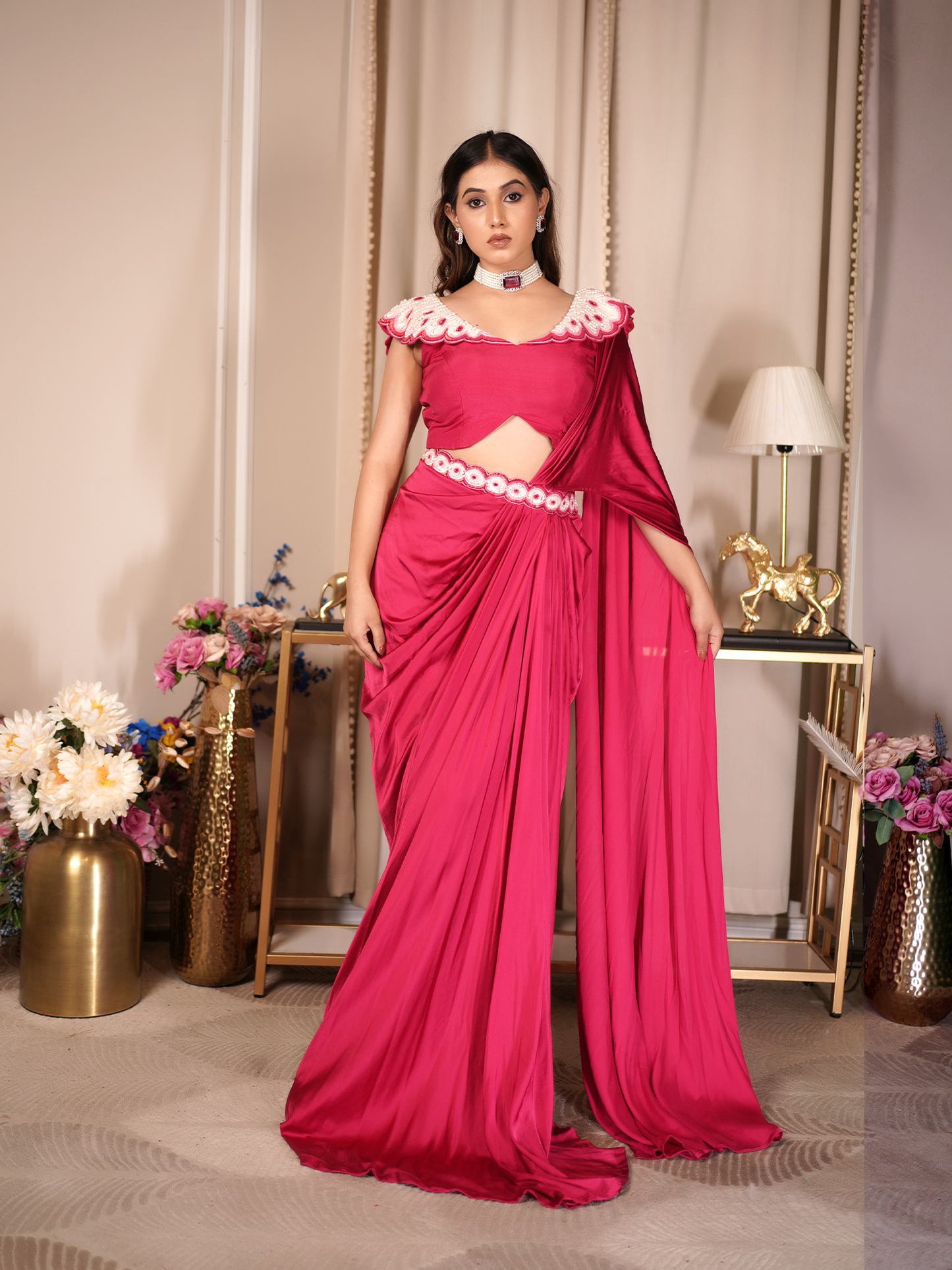 Roseate Ruffle Drape Set