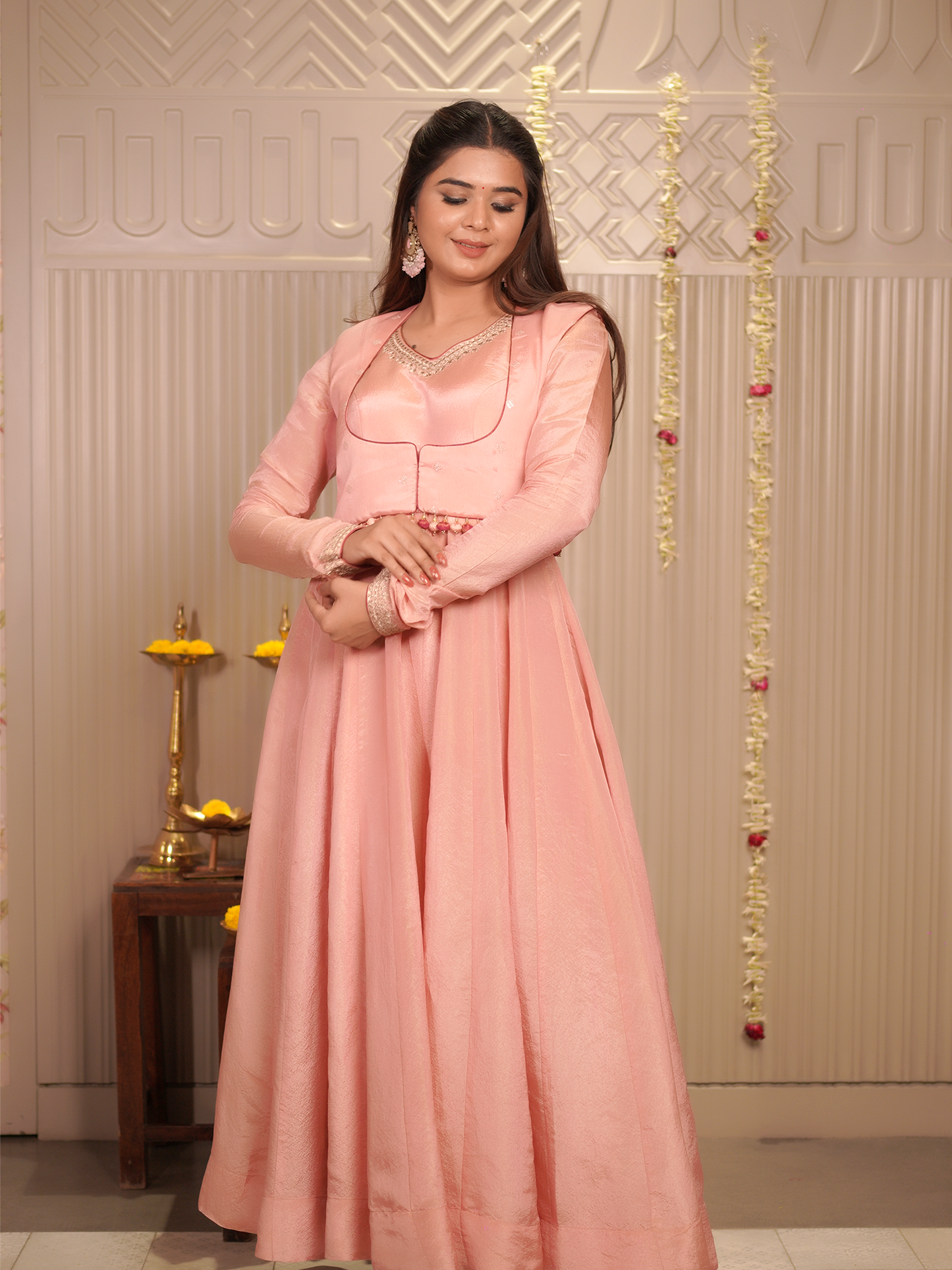 Blush Rose Handcrafted Anarkali Set