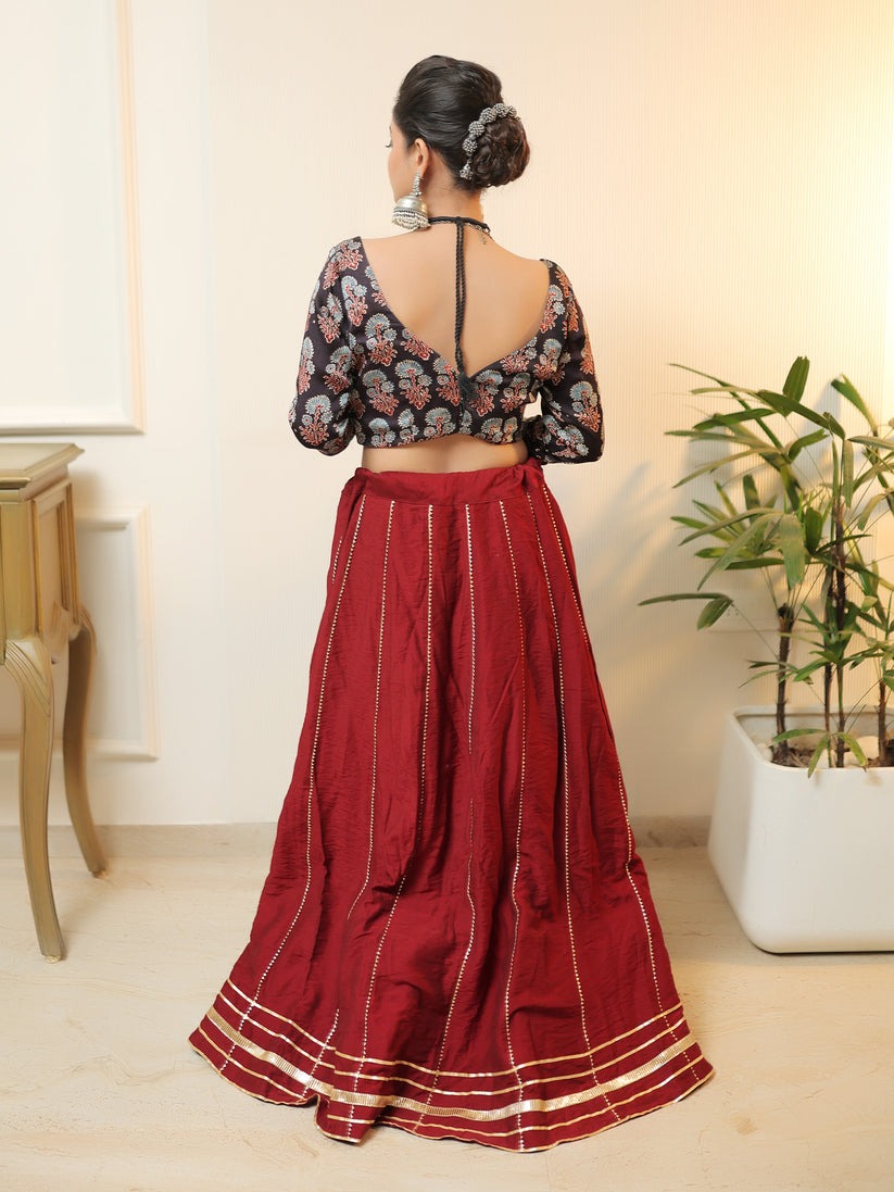 Ruby Paisley Heritage Lehenga