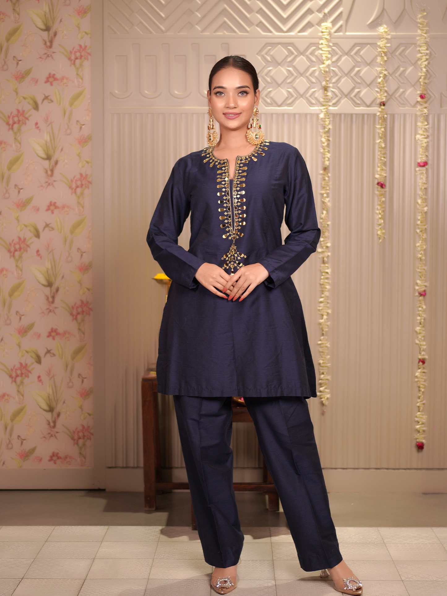 Midnight Noor – Mirror Work Kurta Set