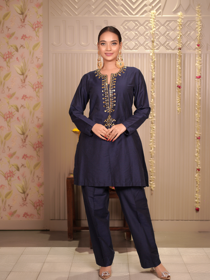 Midnight Noor – Mirror Work Kurta Set