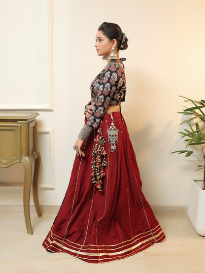 Ruby Paisley Heritage Lehenga