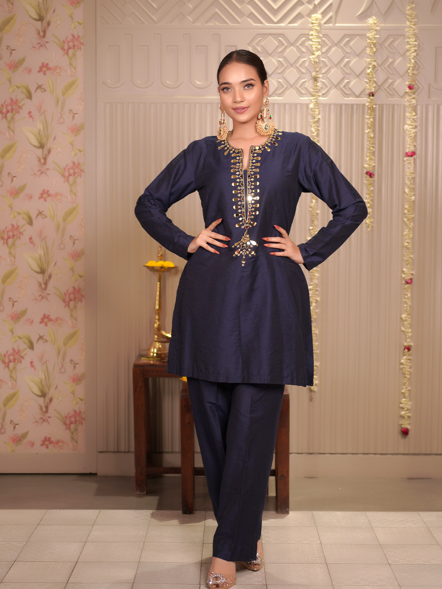 Midnight Noor – Mirror Work Kurta Set
