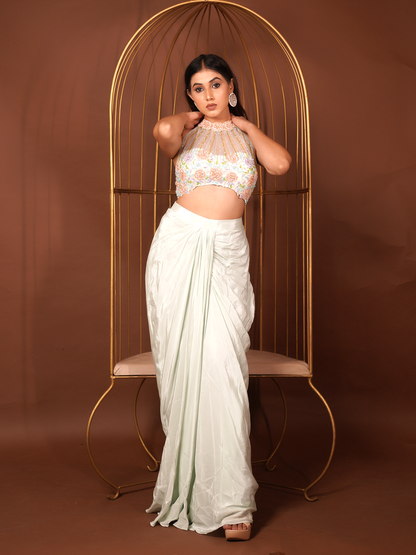 Sage Bloom Skirt Set