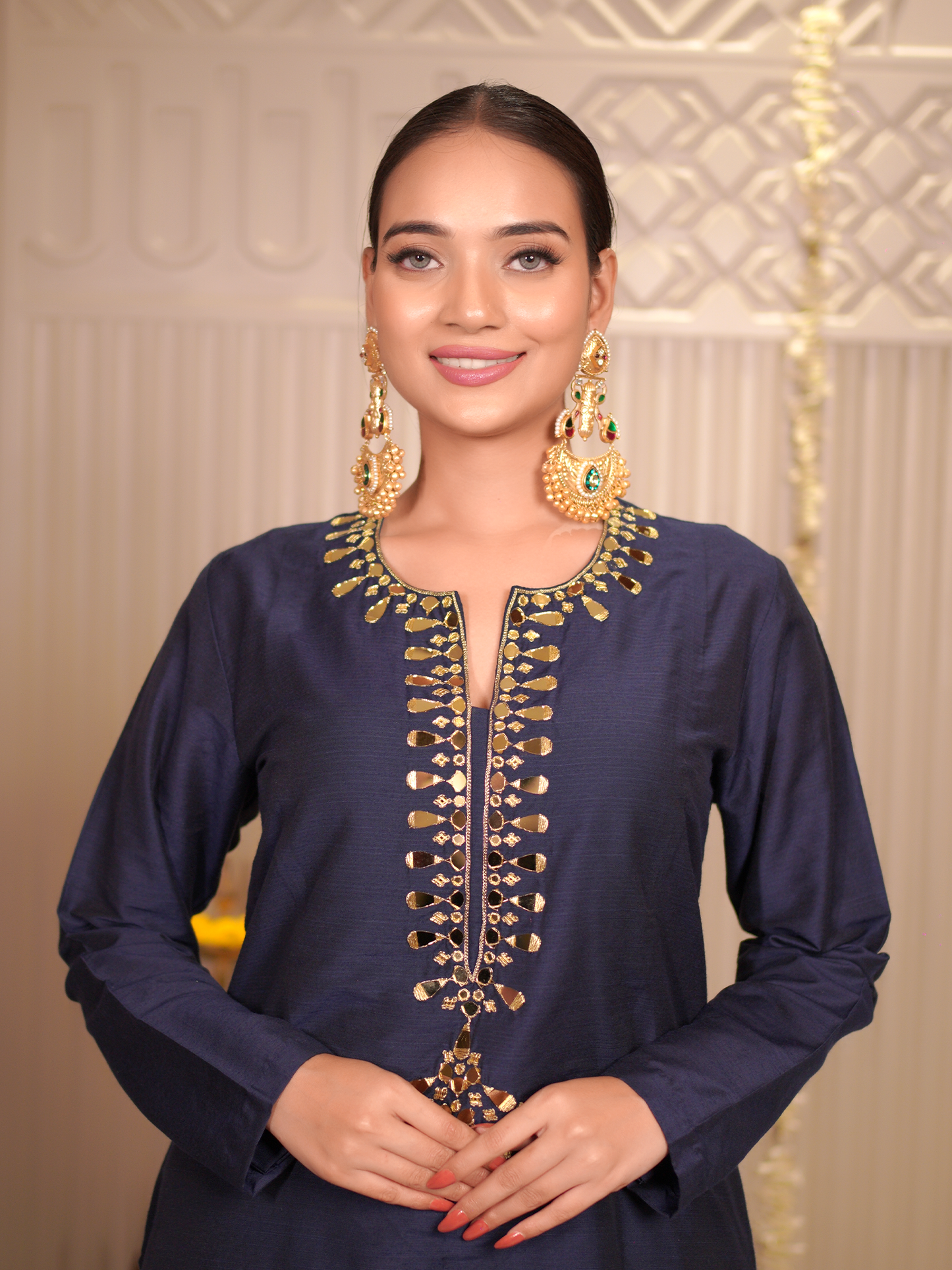 Midnight Noor – Mirror Work Kurta Set