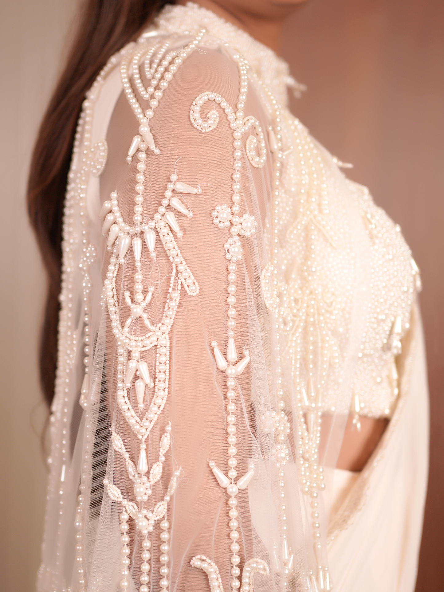 Drape of Dreams -  3 Piece Pearl Saree Set