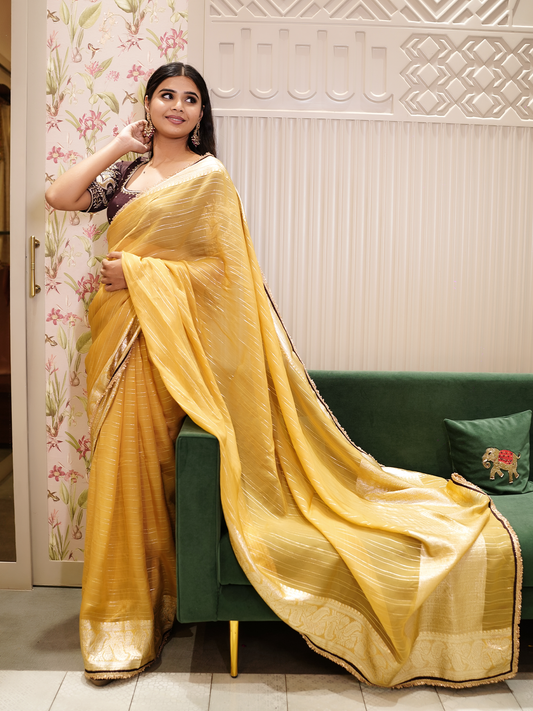 Golden Glow: Saree Set
