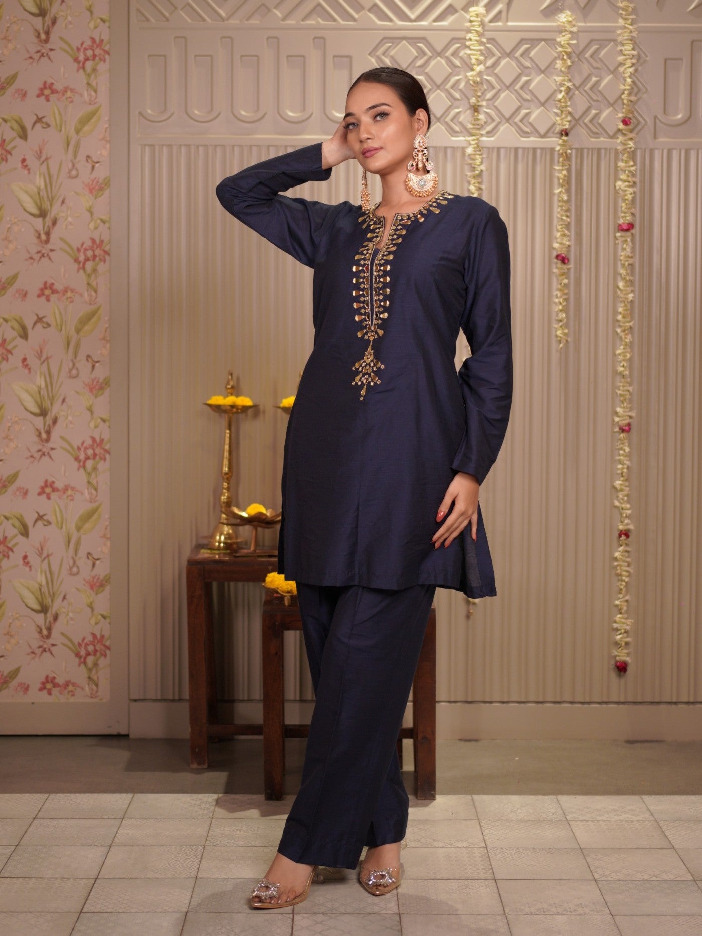 Midnight Noor – Mirror Work Kurta Set